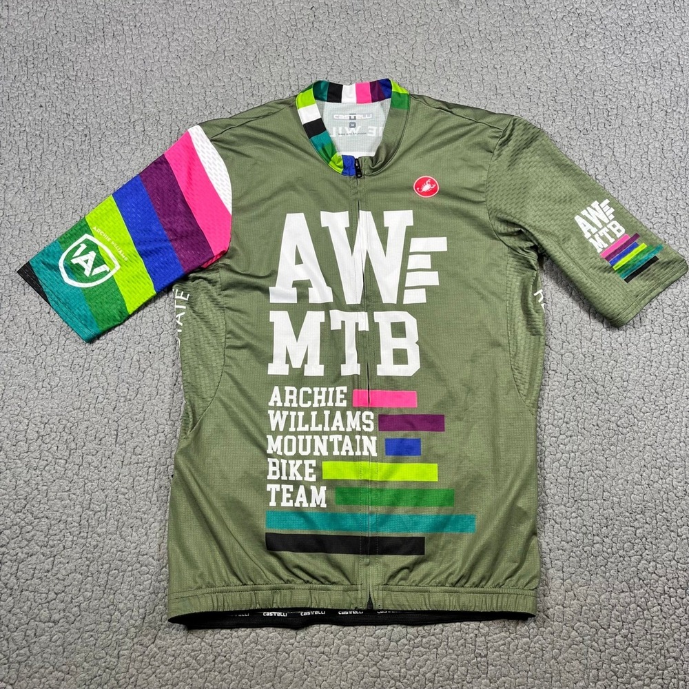 Castelli Archie Williams Mountain Bike Team Jersey Mens Medium Green MTB Cycling